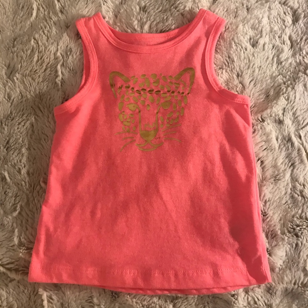 Cat & Jack Sleeveless T-shirt 18 MOs. Pink Leopard